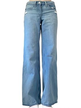 HOLLISTER Low Rise Baggy Wide Leg Jeans Blue Size 23 GUC